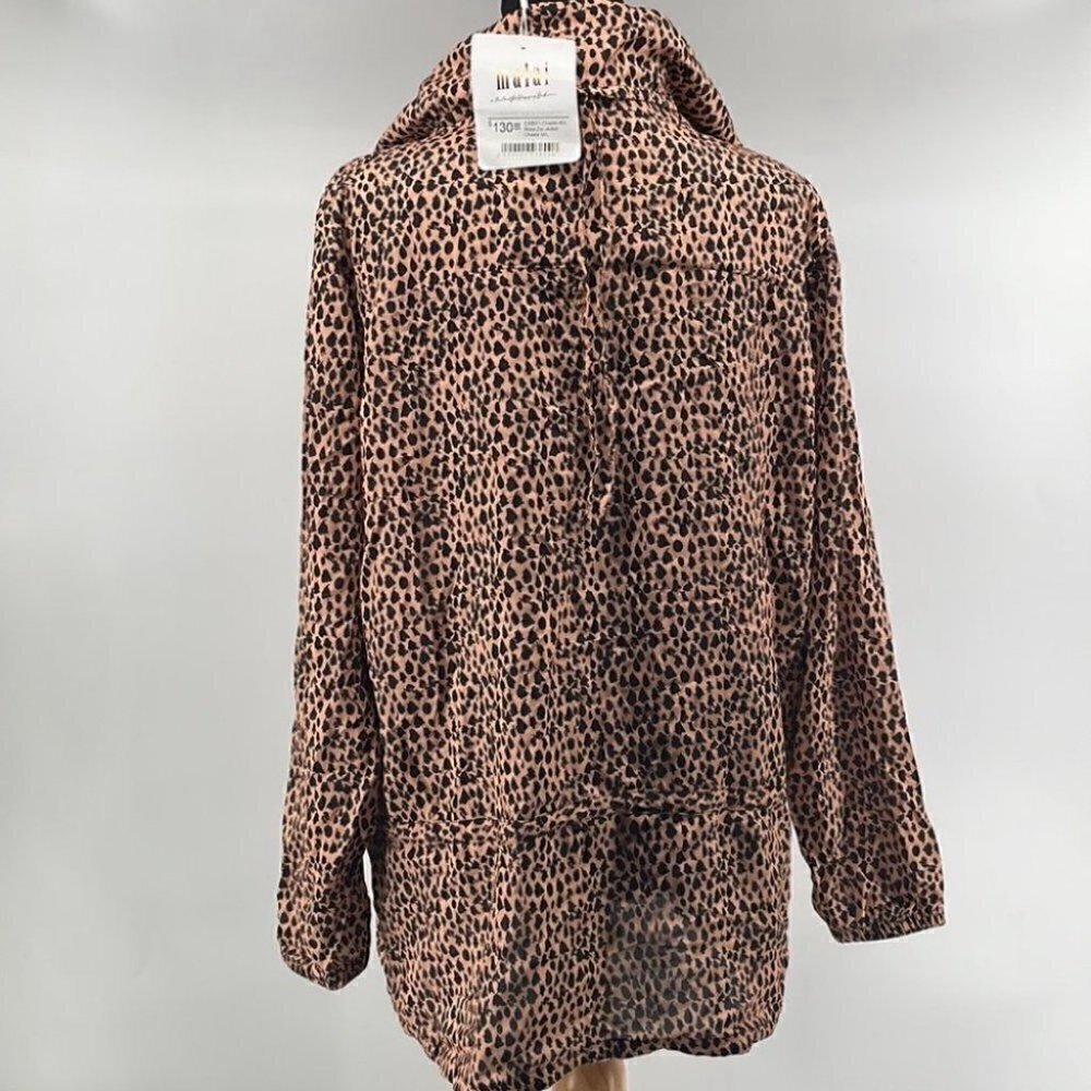 𝅺malai swimwear NWT cheeta zip up jacket cinch waist sz m/l animal print - Picture 9 of 12